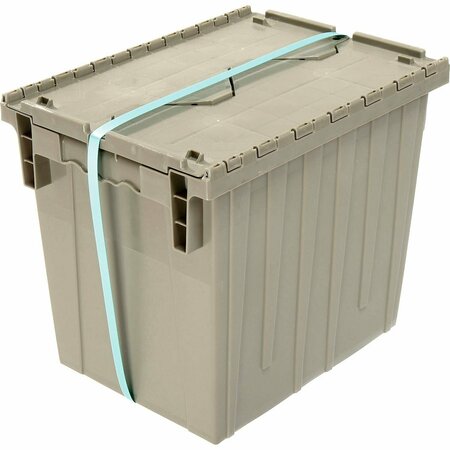 Global Industrial Distribution Container With Hinged Lid, 18x13x15, Gray 270281GY
